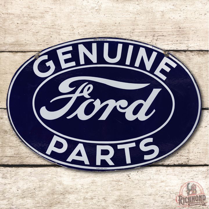Genuine Ford Parts Double Sided Oval Porcelain Sign TAC 9 & 8.5