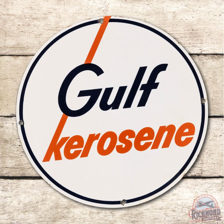 10" Gulf Kerosene Porcelain Pump Plate Sign