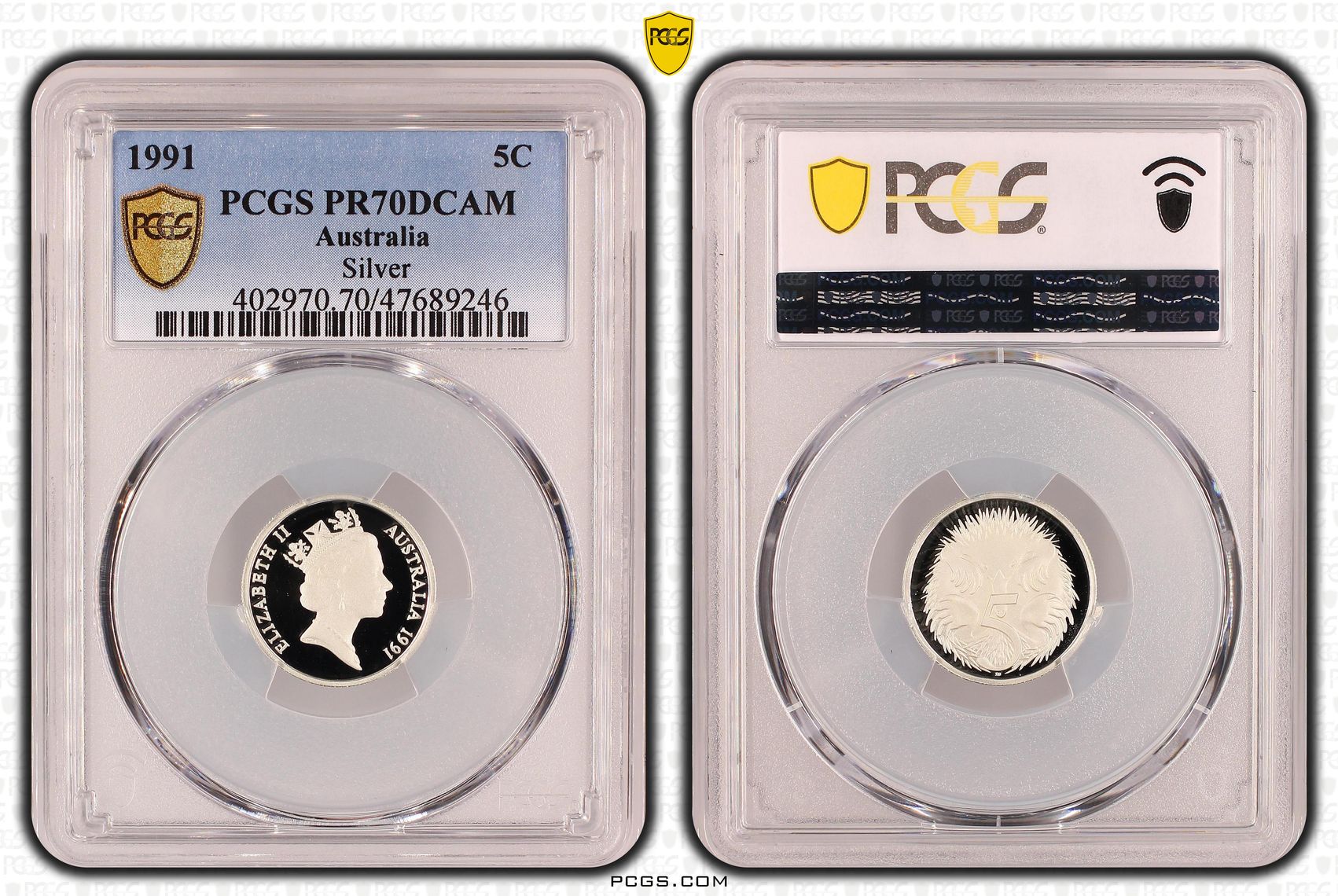 Elizabeth II, Silver, Five Cent, 1991, PCGS PR70DCAM