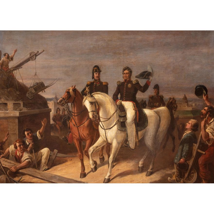 Karol Malankiewicz | Ludwik Filip I – król Francuzów odwiedza budowę fortyfikacji Paryża, 1843 r.