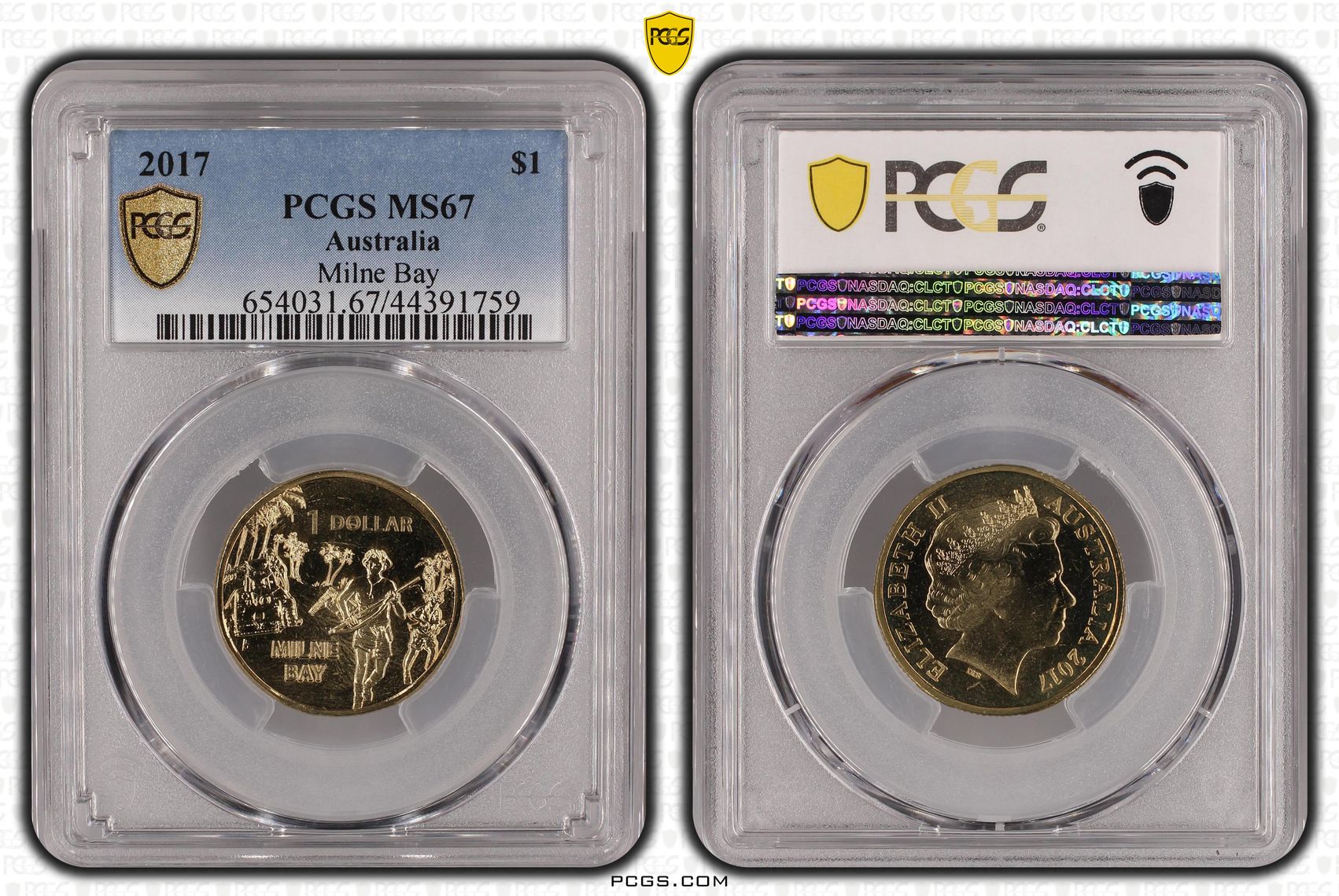 2017 Australia One Dollar, $1 Milne Bay PCGS - MS67 POP 5/0 -759
