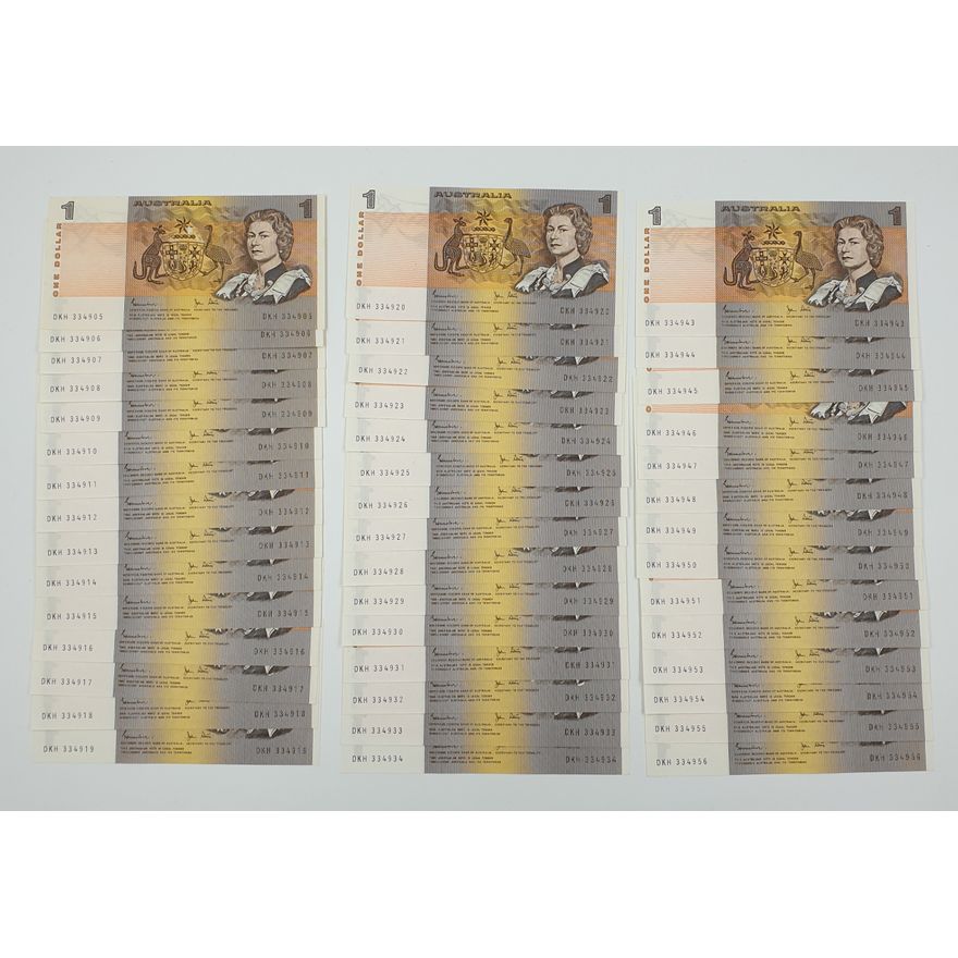 Aus. J/S $1 Notes (x44)