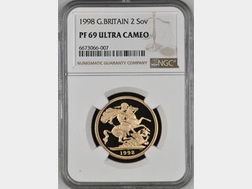 1998 ELIZABETH II PROOF GOLD 2 POUND COIN PF69 UCAM