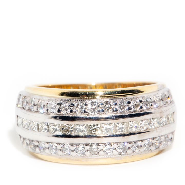 18 Carat Channel and Grain Set Diamond Ring,