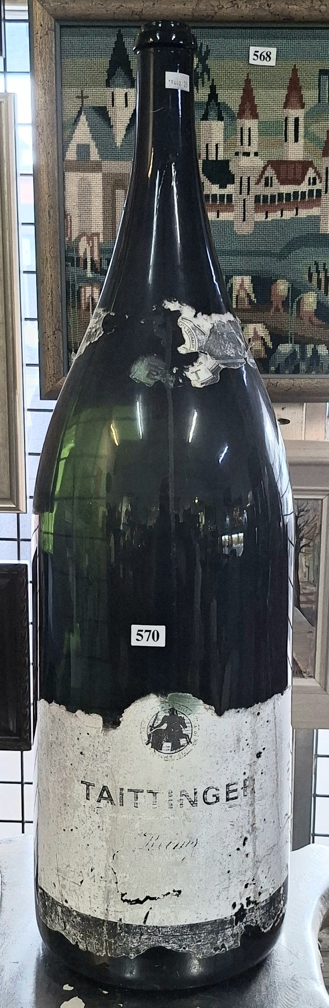 LARGE GLASS WINE BOTTLE
