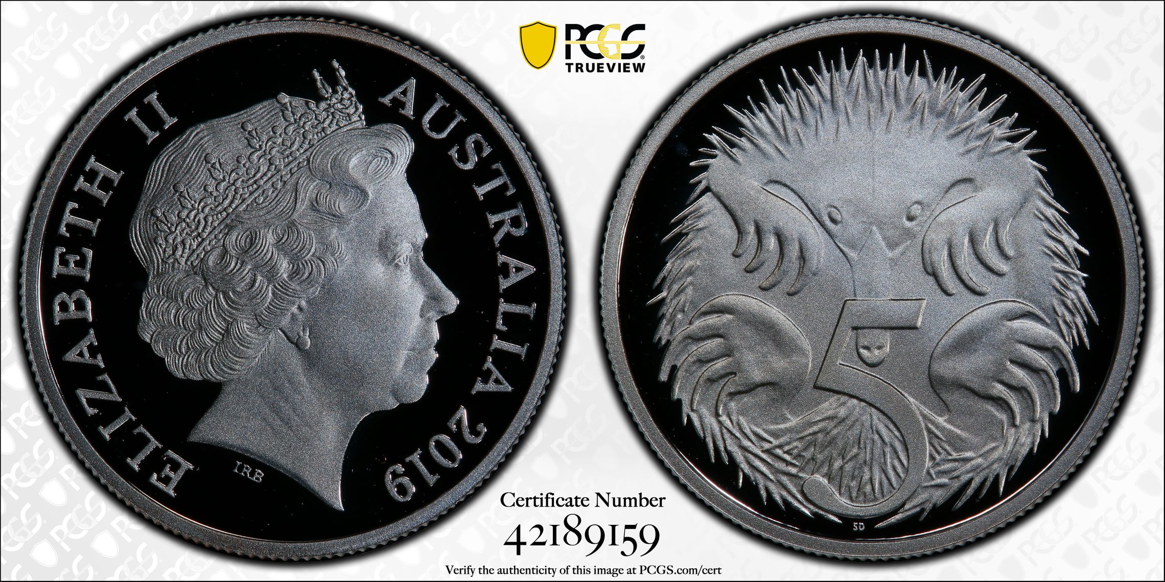 98 · 2019 Australia Five Cent, 5c Silver Proof Silver PCGS - PR69DCAM POP 5/0 -159
