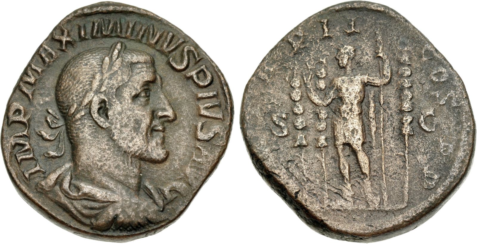 Maximinus I. AD 235-238. Æ Sestertius (28.5mm, 20.97 g, 12h). Rome mint