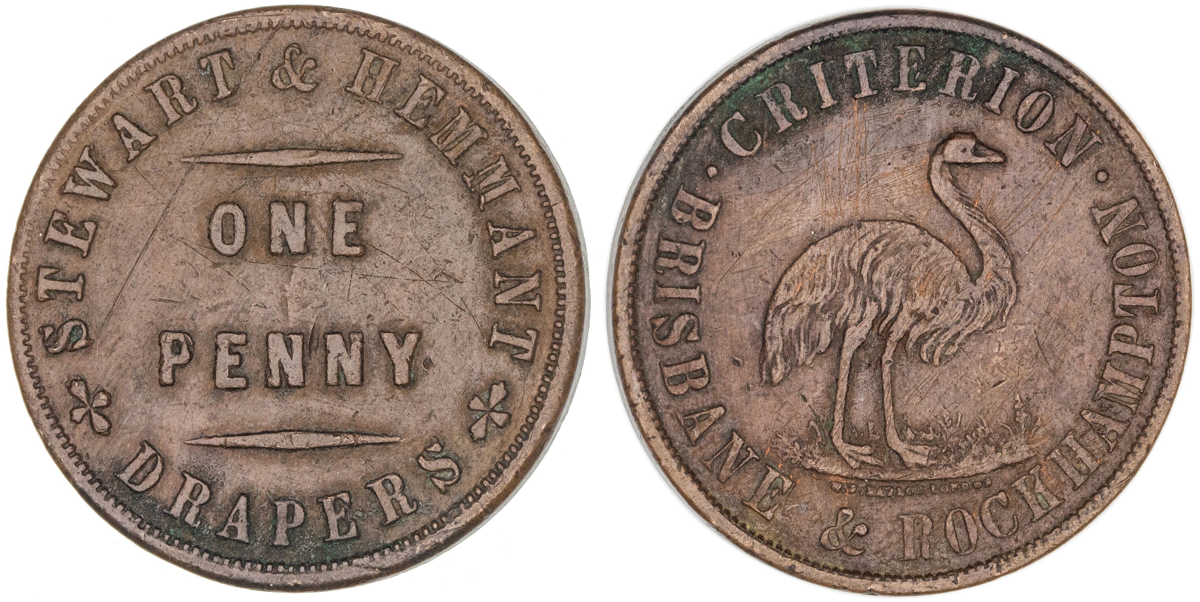 Stewart & Hemmant, Brisbane & Rockhampton, Qld., Penny, ND, gVF