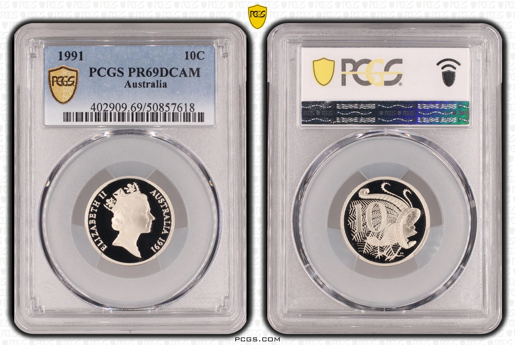 Ten Cent, 1991, Pcgs Pr69dcam