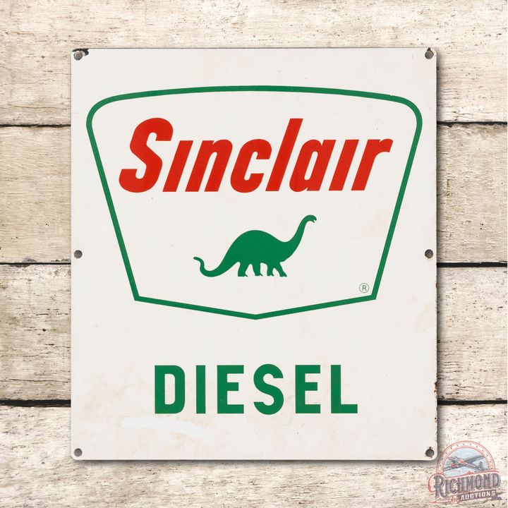 1961 13.5" Sinclair Diesel Porcelain Pump Plate Sign