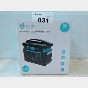 POWERUP 300W UPS PORTABLE POWER STATION WITH 3 PRONG PLUG - 296WH 80000MAH LITHIUM-ION BATTERY CAPACITY LIGHTWEIGHT AND PORTABLE