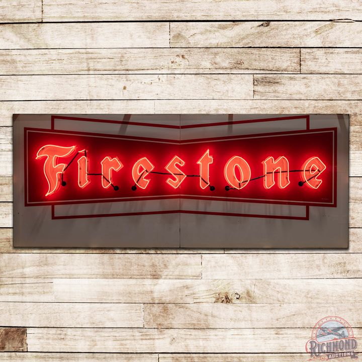 Firestone 10' Single Sided Porcelain Neon Sign