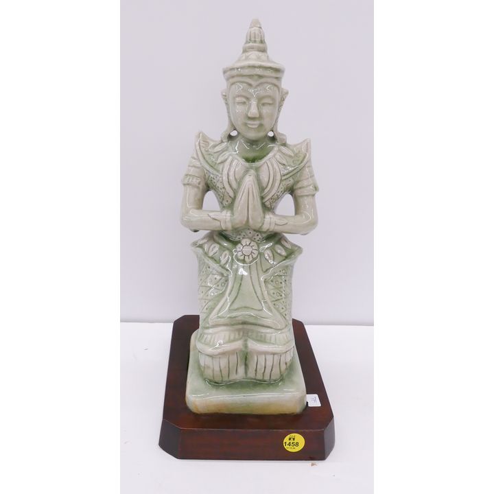 Thai Celadon Figural Lamp Base- 15''