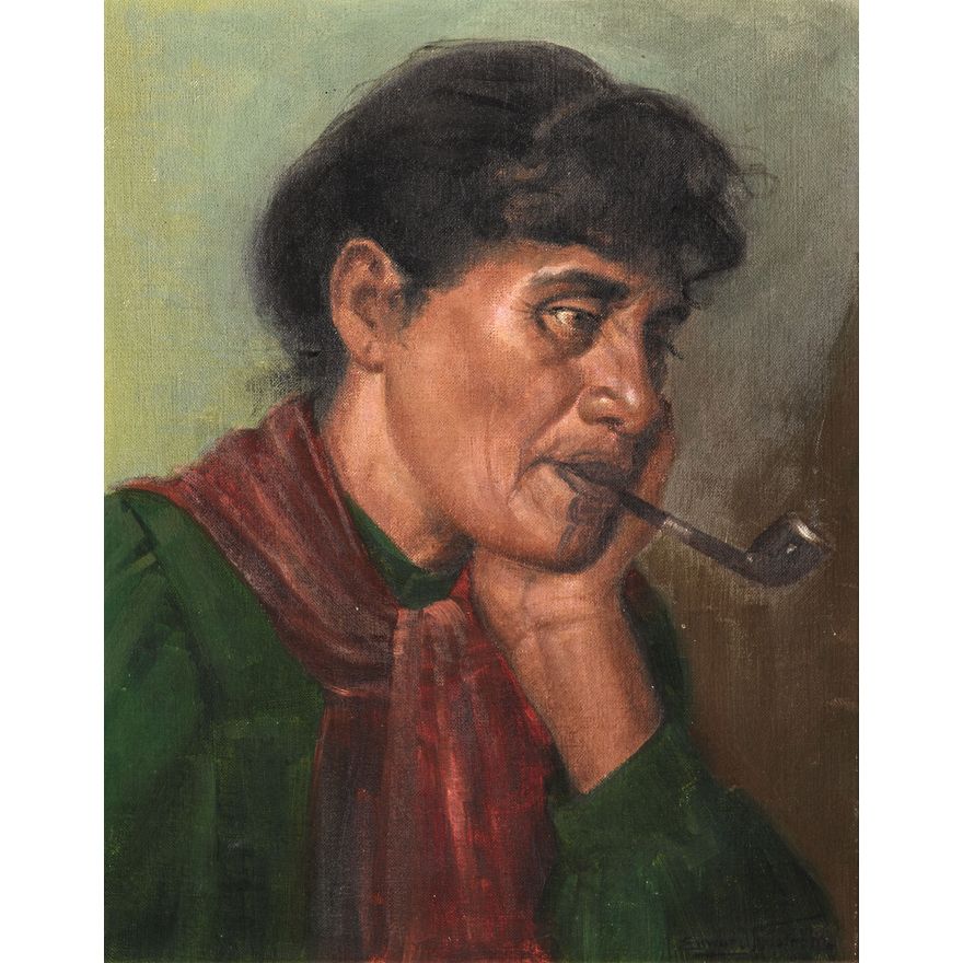 Edward Fristrom 'Contemplation (Portrait of a Māori Chieftainess)'