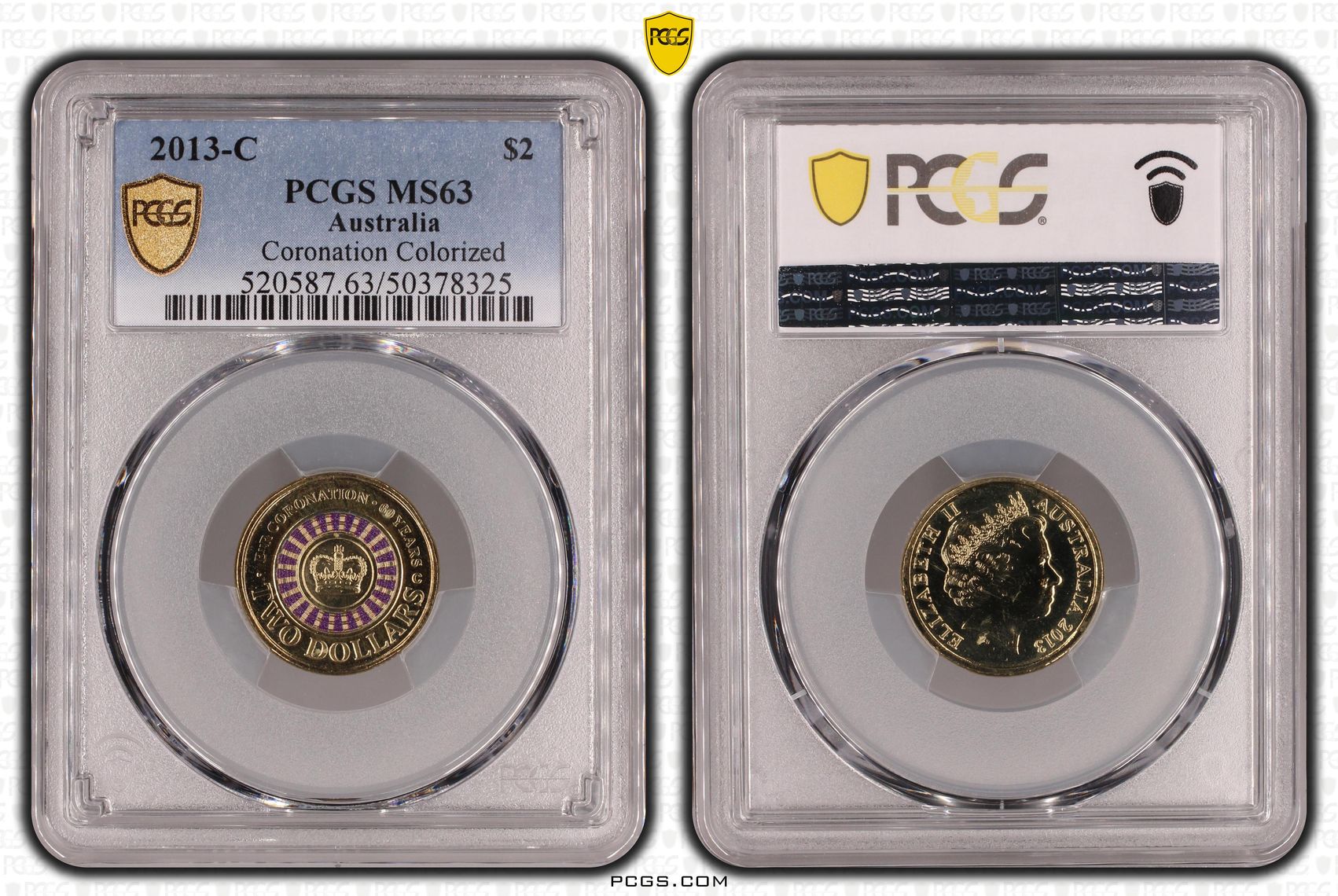 Coronation Colorized , Two Dollar, 2013-C, PCGS MS63