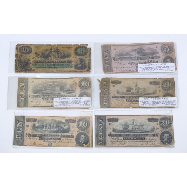 Box 6pc Richmond & Oil City Confederate Currency