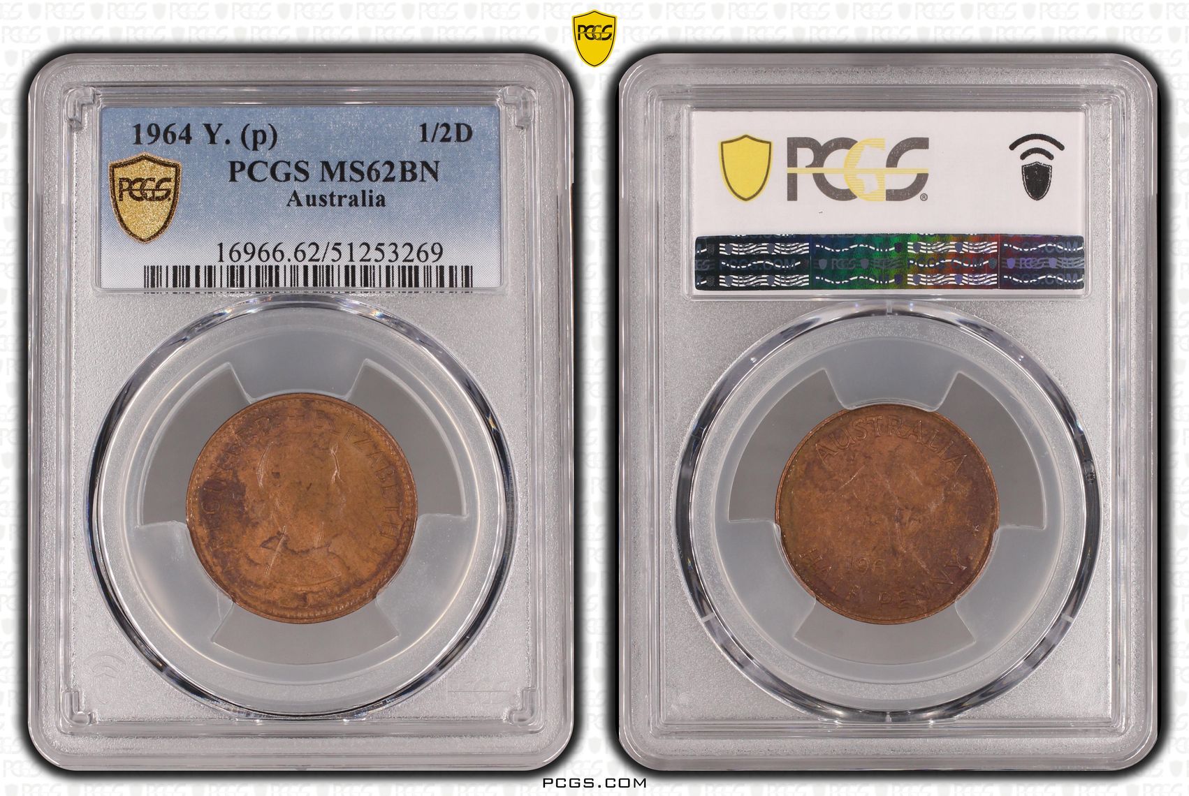 Halfpenny, 1964 Y. (p), PCGS MS62BN