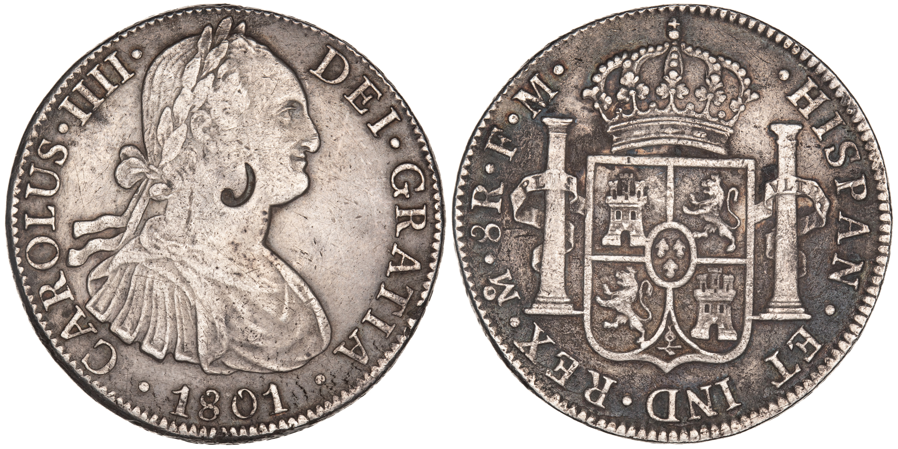 Mexico, Charles IV, Eight Reales, 1801, VG