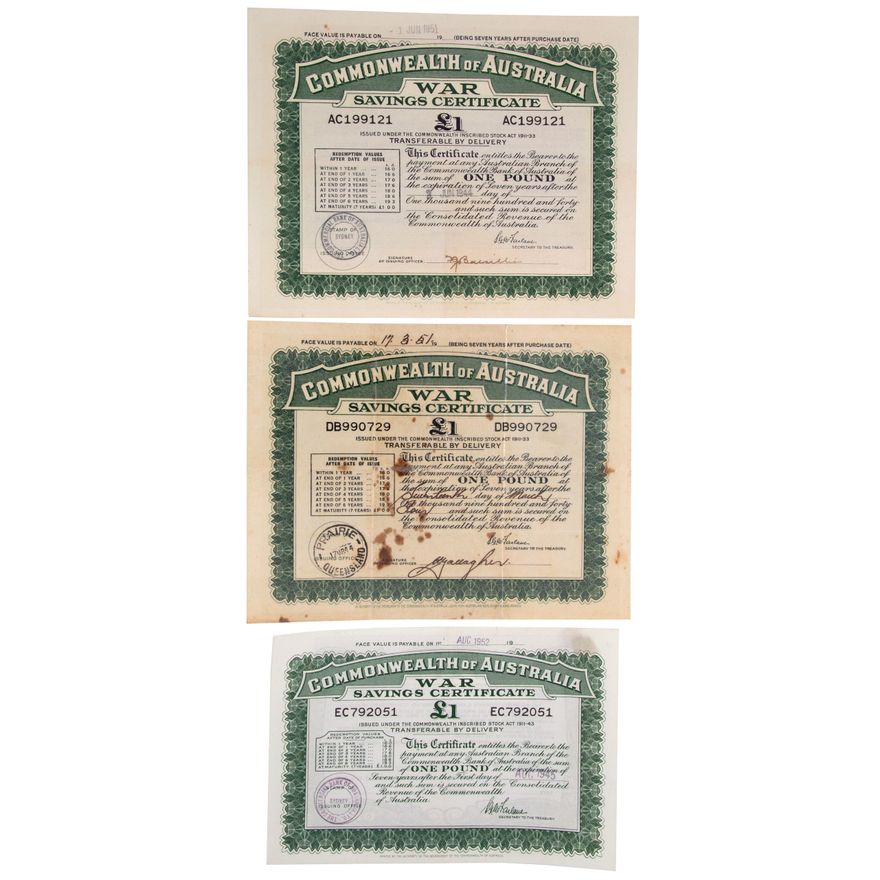 Commonwealth of Australia War Savings Certificates, One Pound, 1944, EF