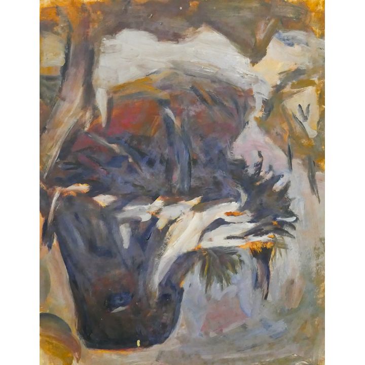 Arthur or Albert Runquist ''Abstract Stump'' Oil on Paper 22''x18''