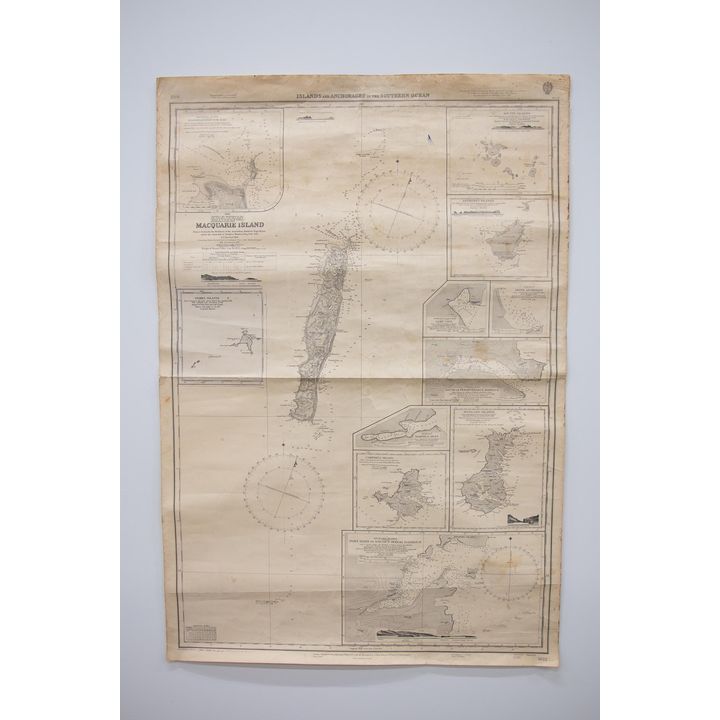 HYDROGRAPHIC MAP - ISLAND AND ANCHORAGES IN THE SOUTHERN OCEAN
