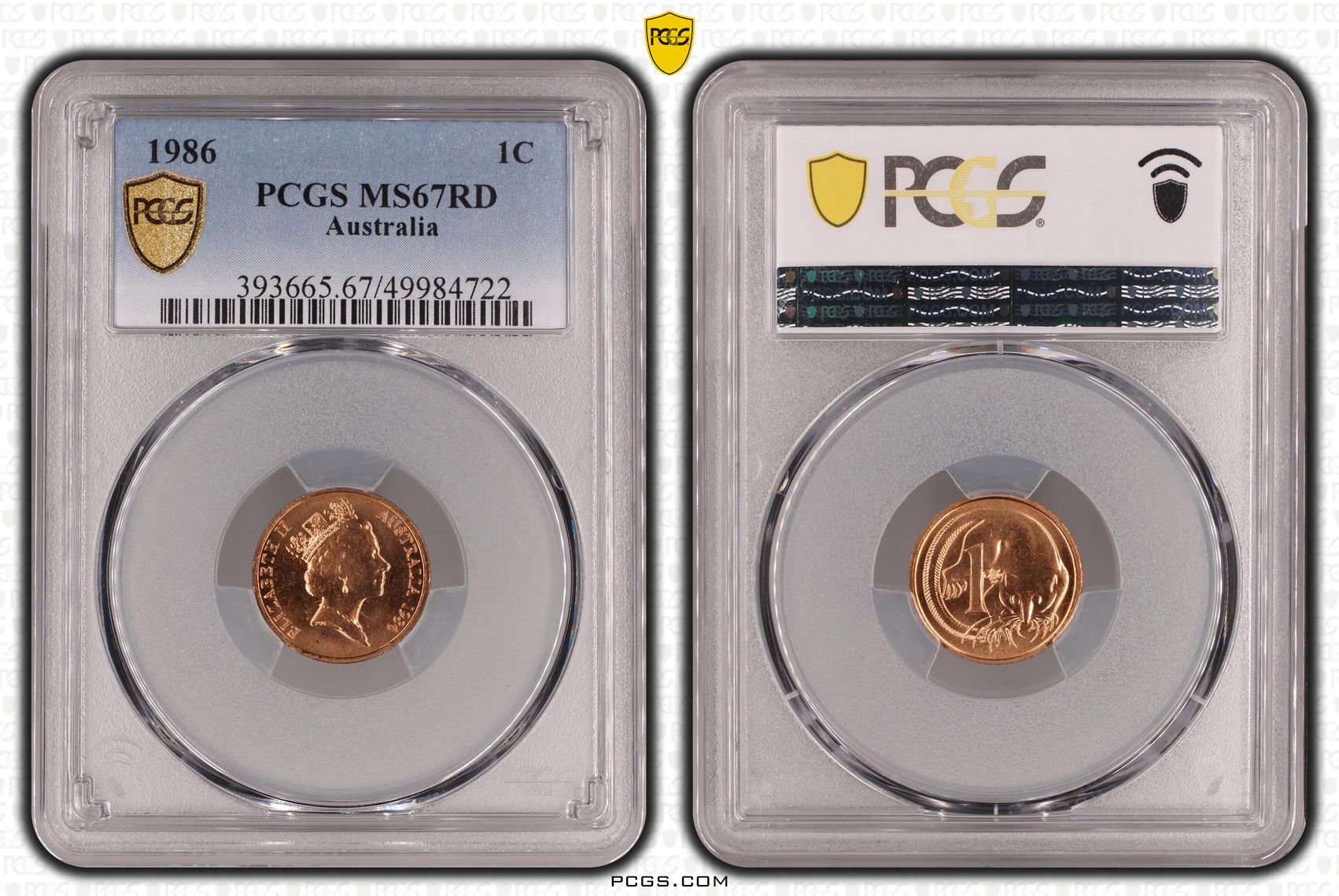 Km-78, One Cent, 1986, Pcgs Ms67rd