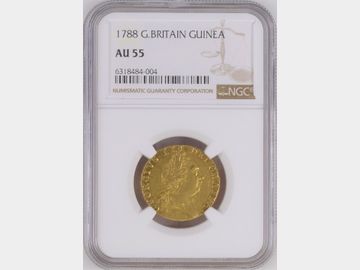 1788 GEORGE III 'SPADE' GOLD GUINEA AU55