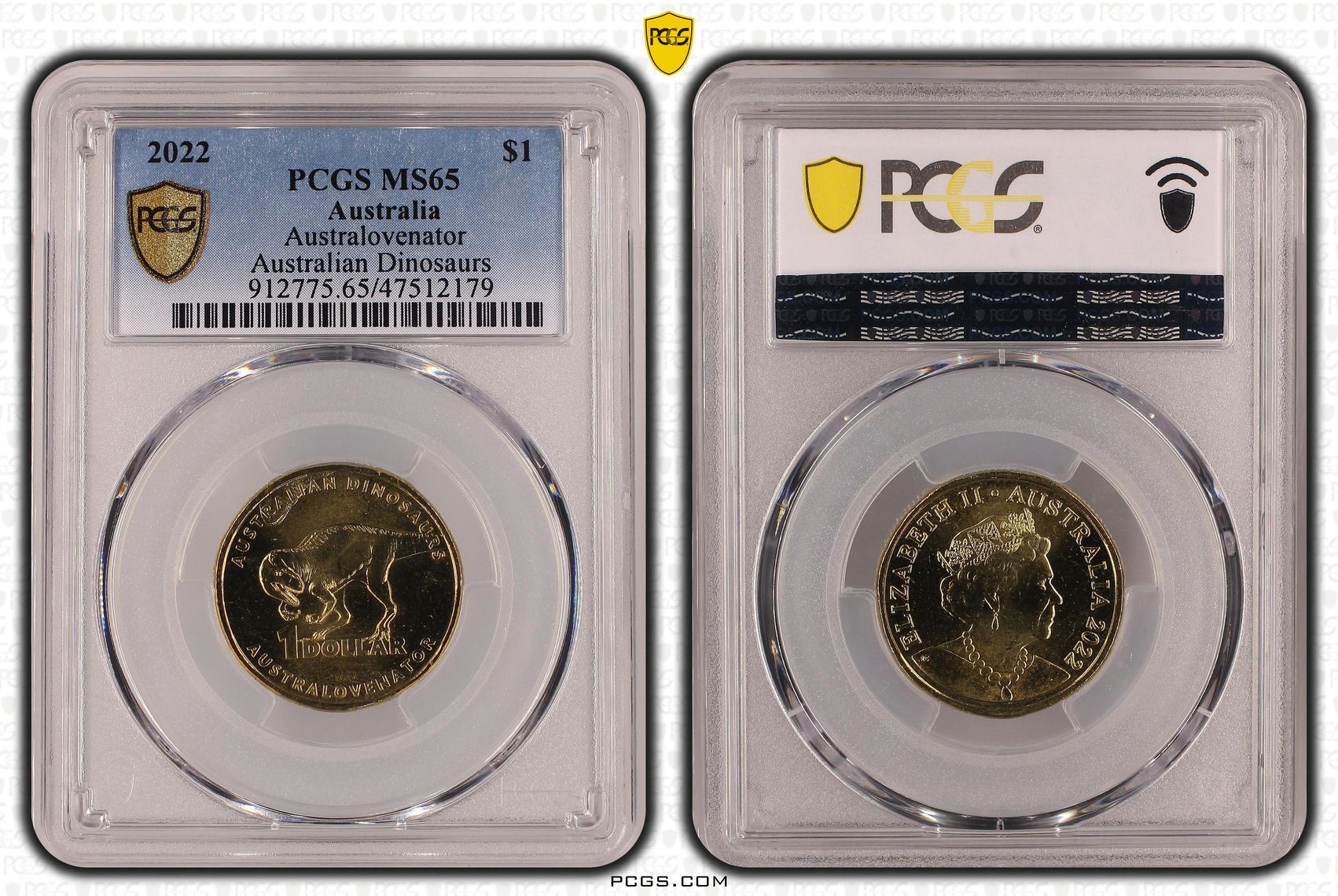 Australovenator, One Dollar, 2022, PCGS MS 65
