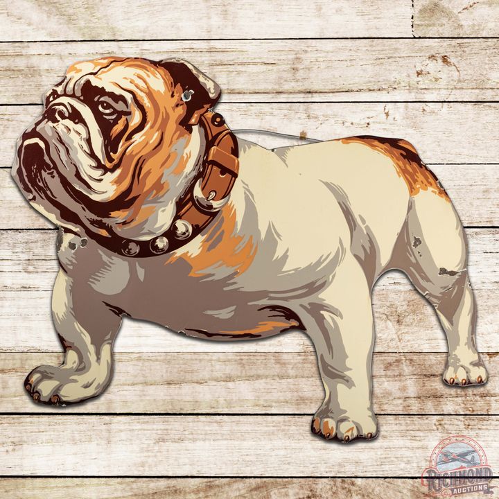 Mack Trucks Die Cut Bulldog SS Porcelain Sign "Left Facing"