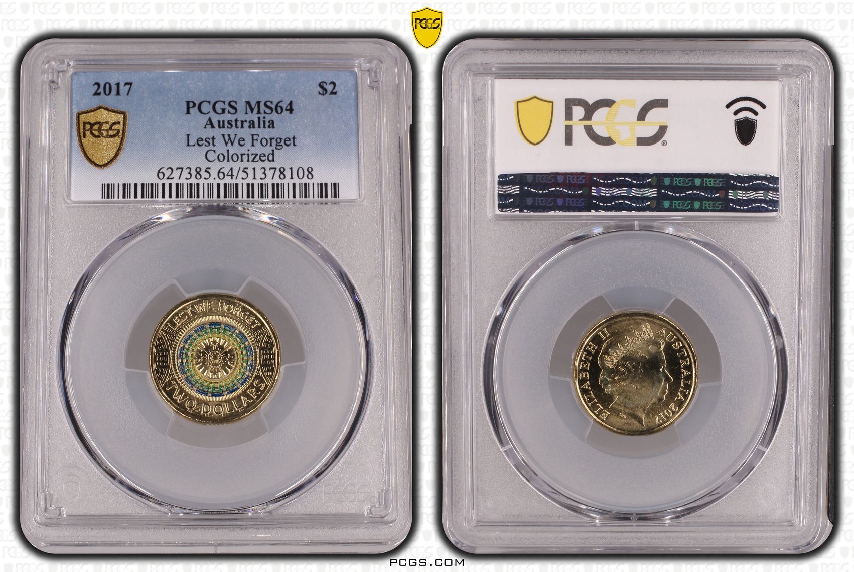 Lest We Forget Colorized, Two Dollar, 2017, PCGS MS64
