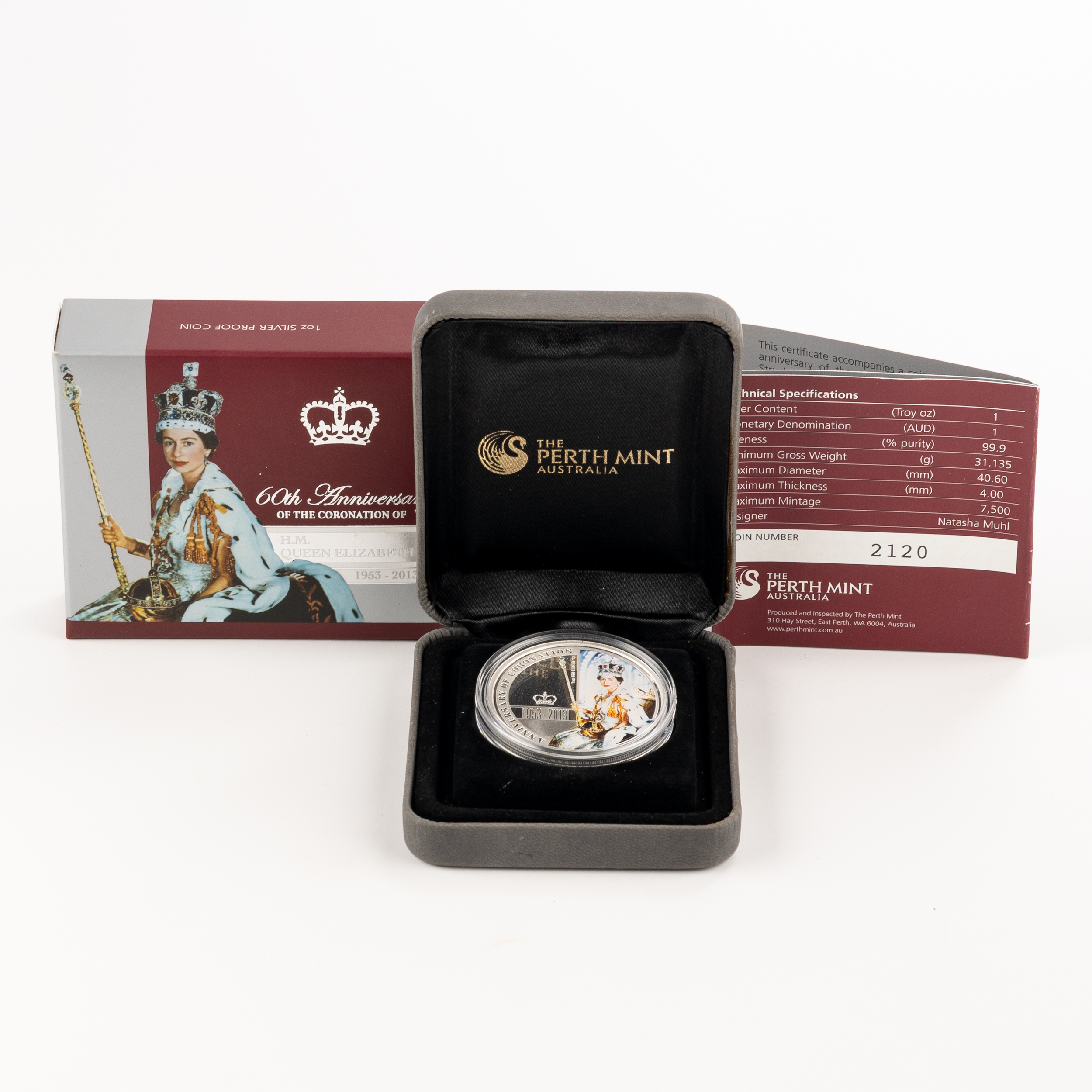 Elizabeth II, Perth Mint - 60th Anniversary of Coronation QEII, One Dollar, 2013, FDC