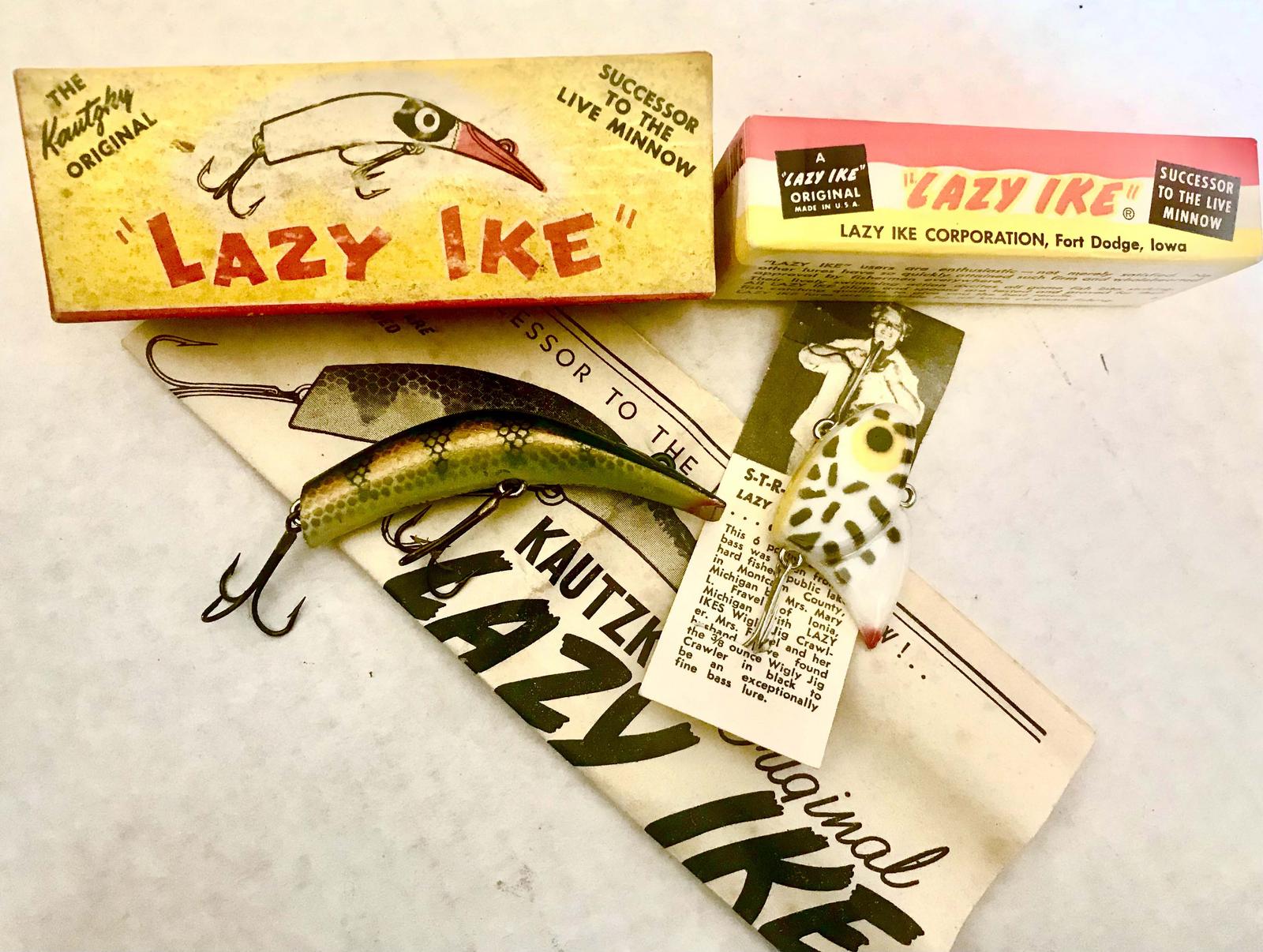 Lazy Ike Wooden Fishing Lures Lot of 3