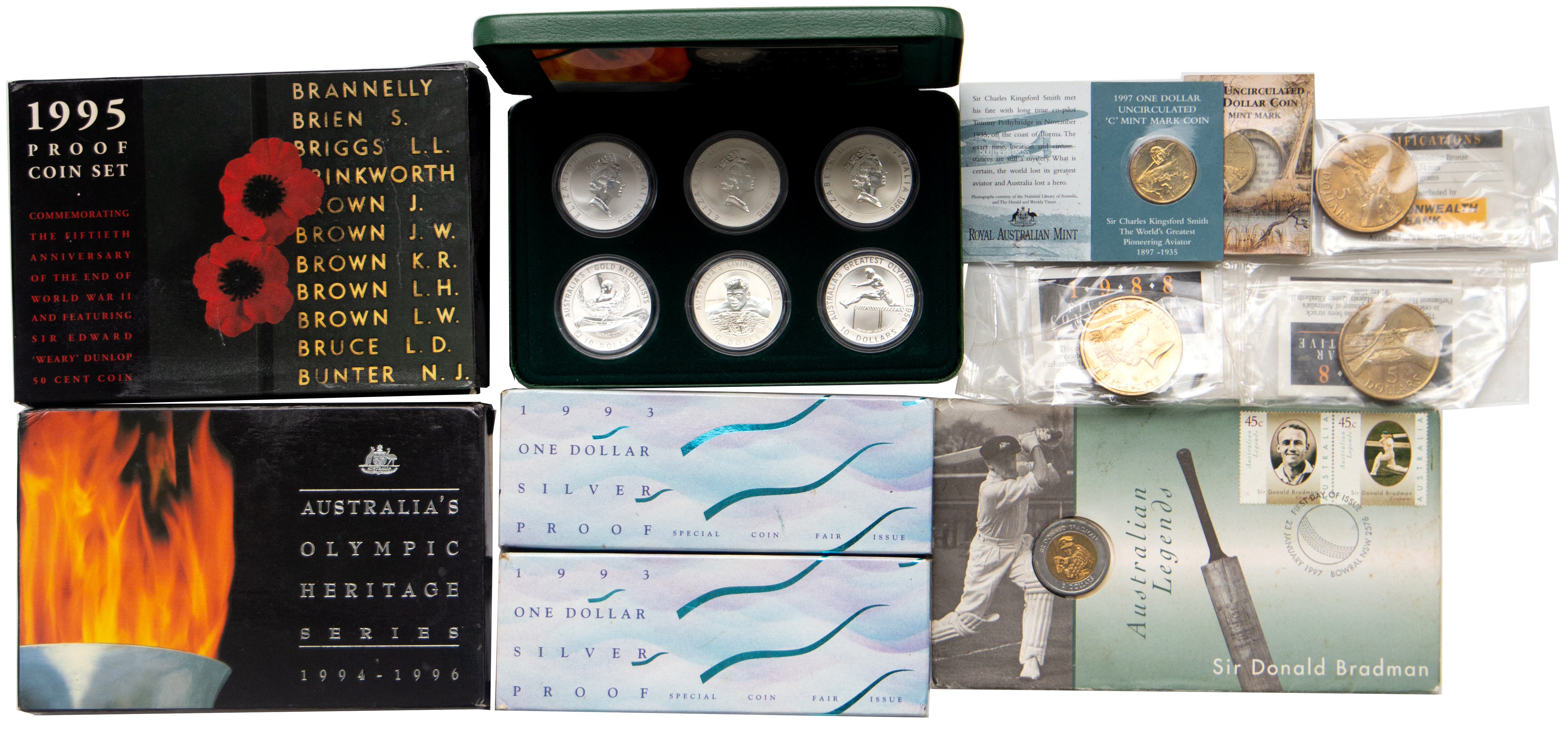 Elizabeth II, Olympic Heritage Series, Ten Dollars, 1994 - 1996, UNC