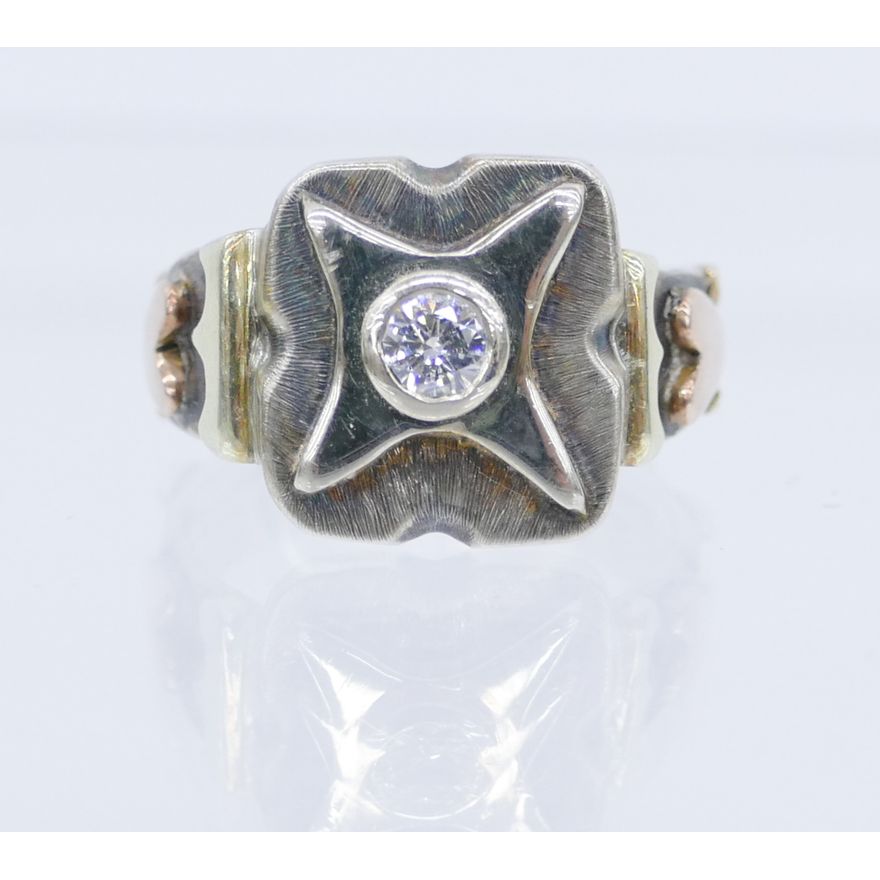 Larry Delaney 14k/Silver Diamond Designer Ring