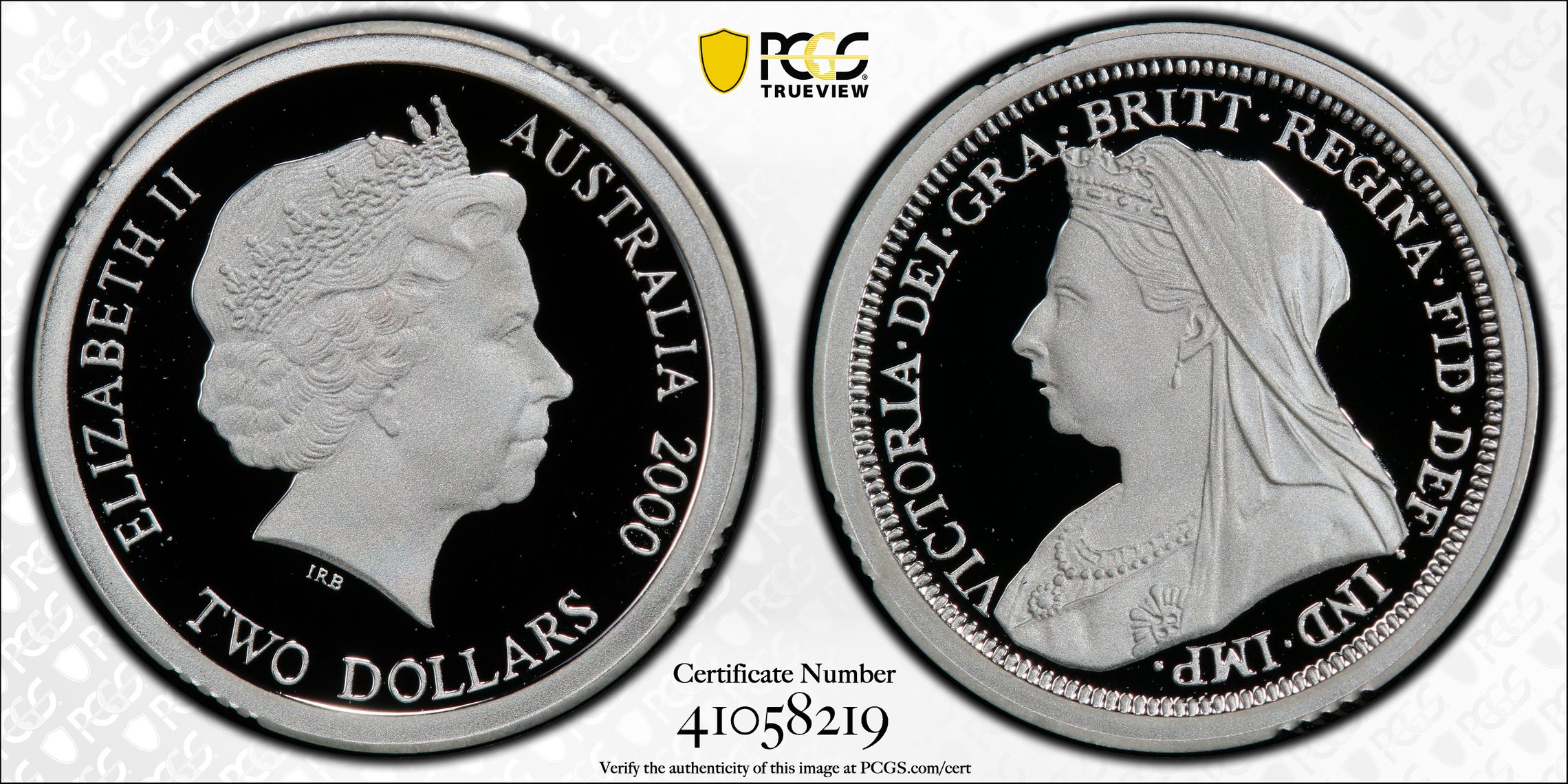 Elizabeth II, Victoria POP 46/0, Two Dollar, 2000, PCGS PR70DCAM