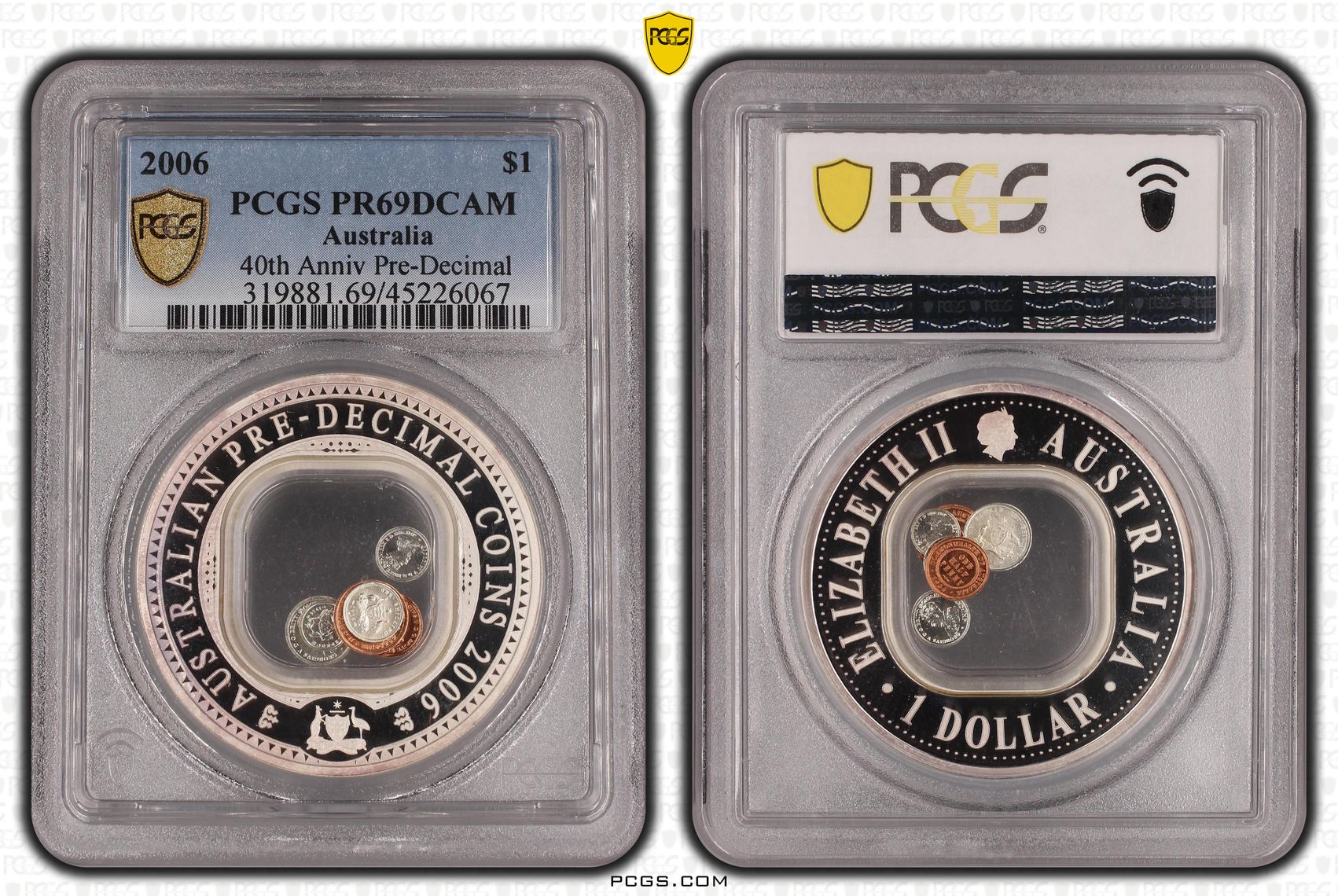Elizabeth II, 40th Anniv Pre-Decimal Currency POP 3/0, One Dollar, 2006, PCGS PR69DCAM