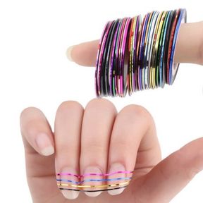 Multicolor Rolls Striping Tape Line Nail Art Decoration Sticker 30 Tapes |