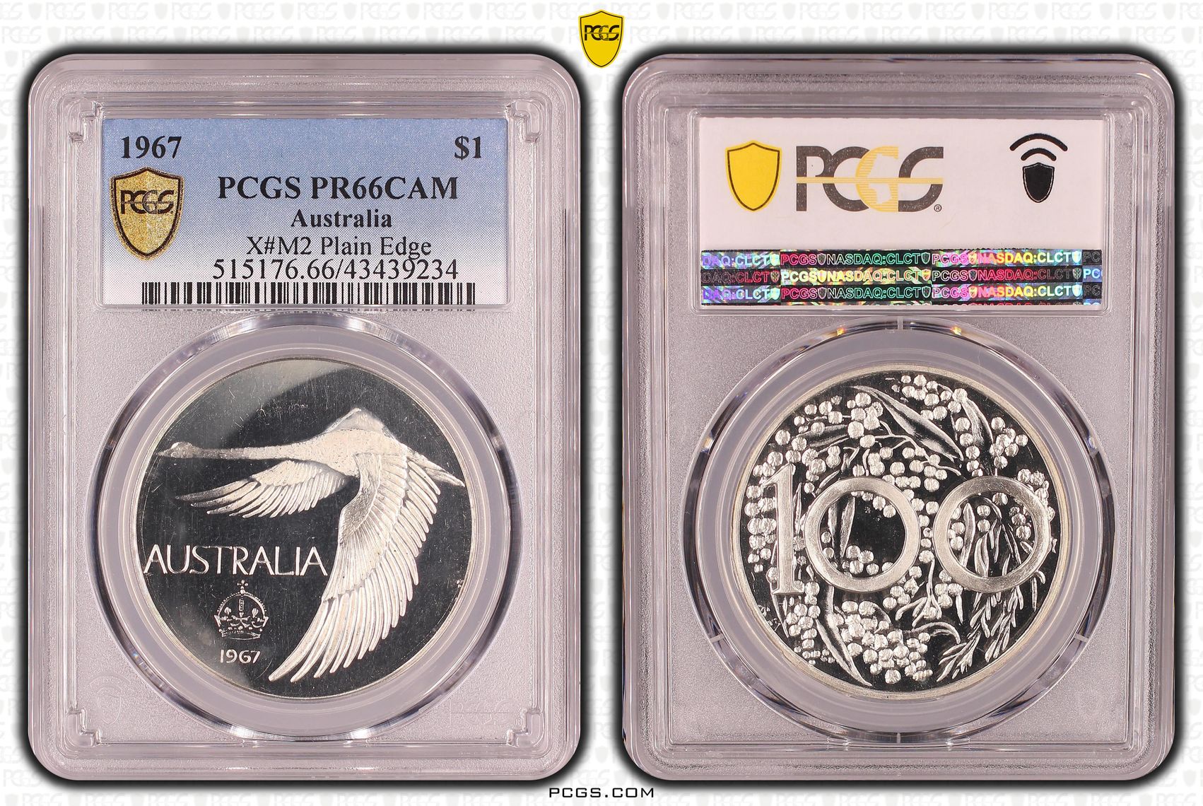 Elizabeth II, Swan/Goose, One Dollar, PR66CAM , 1967