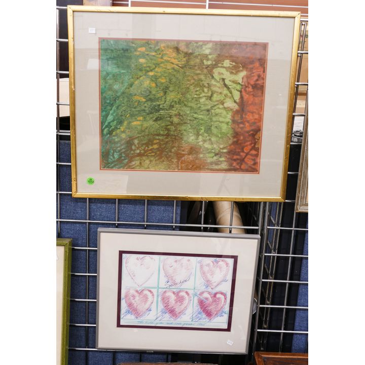 2pc Modern Abstract Artworks Framed- largest 19x22''
