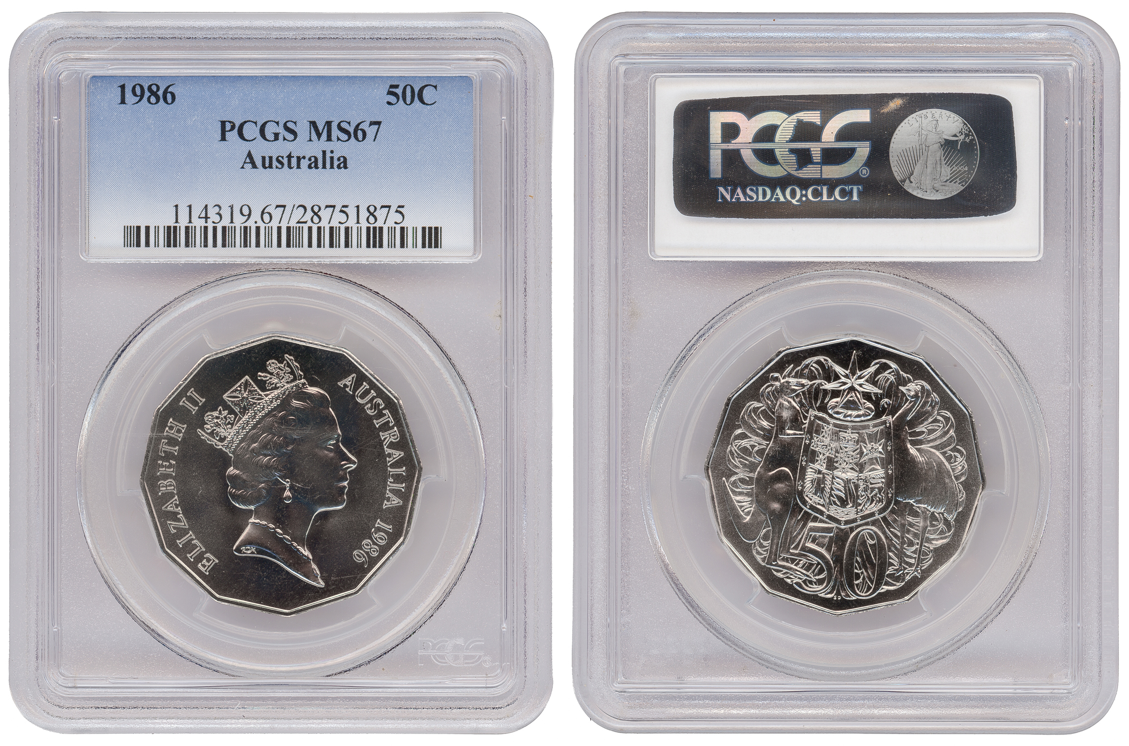 345 · Fifty Cent, 1986, PCGS MS67