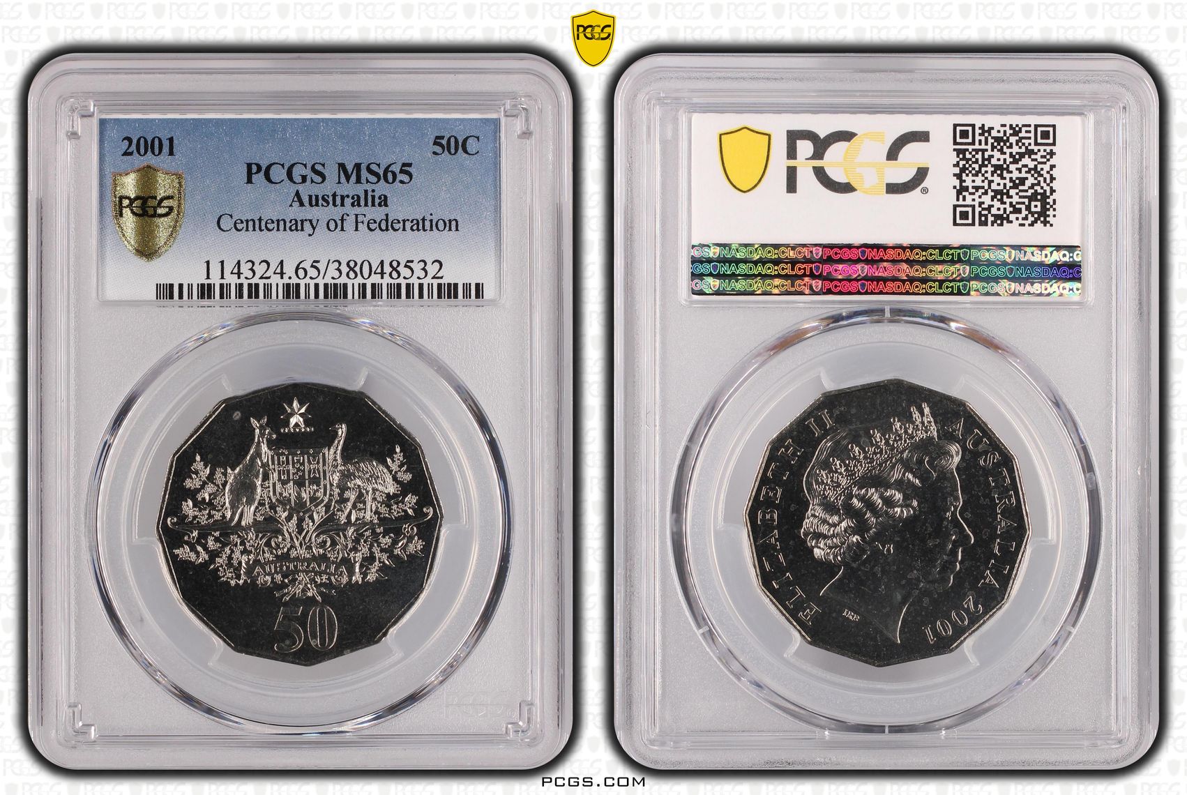 Elizabeth II, Centenary of Federation, Fifty Cent, 2001, PCGS MS65