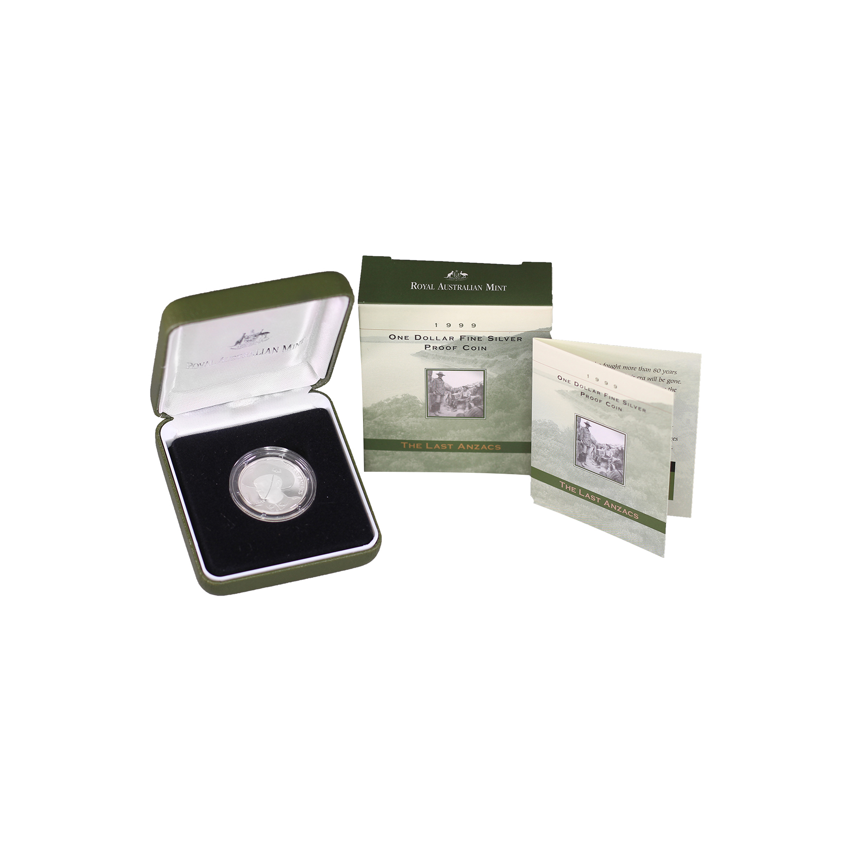 1999 RAM $1 One Dollar THE LAST ANZACS Fine Silver Proof Coin- Box & COA