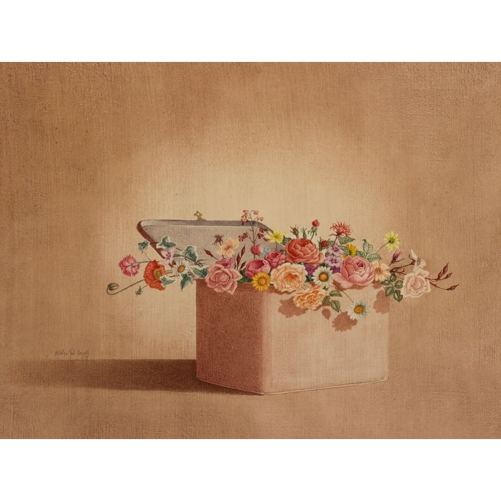 Rosalyn Gale Powell ''Pink Tin'' (Floral) 1988 Oil
