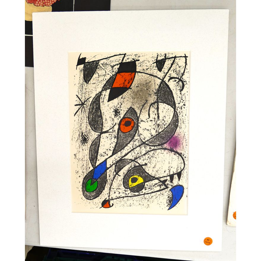 Vintage Miro ''Miro al'Encre'' Lithograph Matted 20''x16''