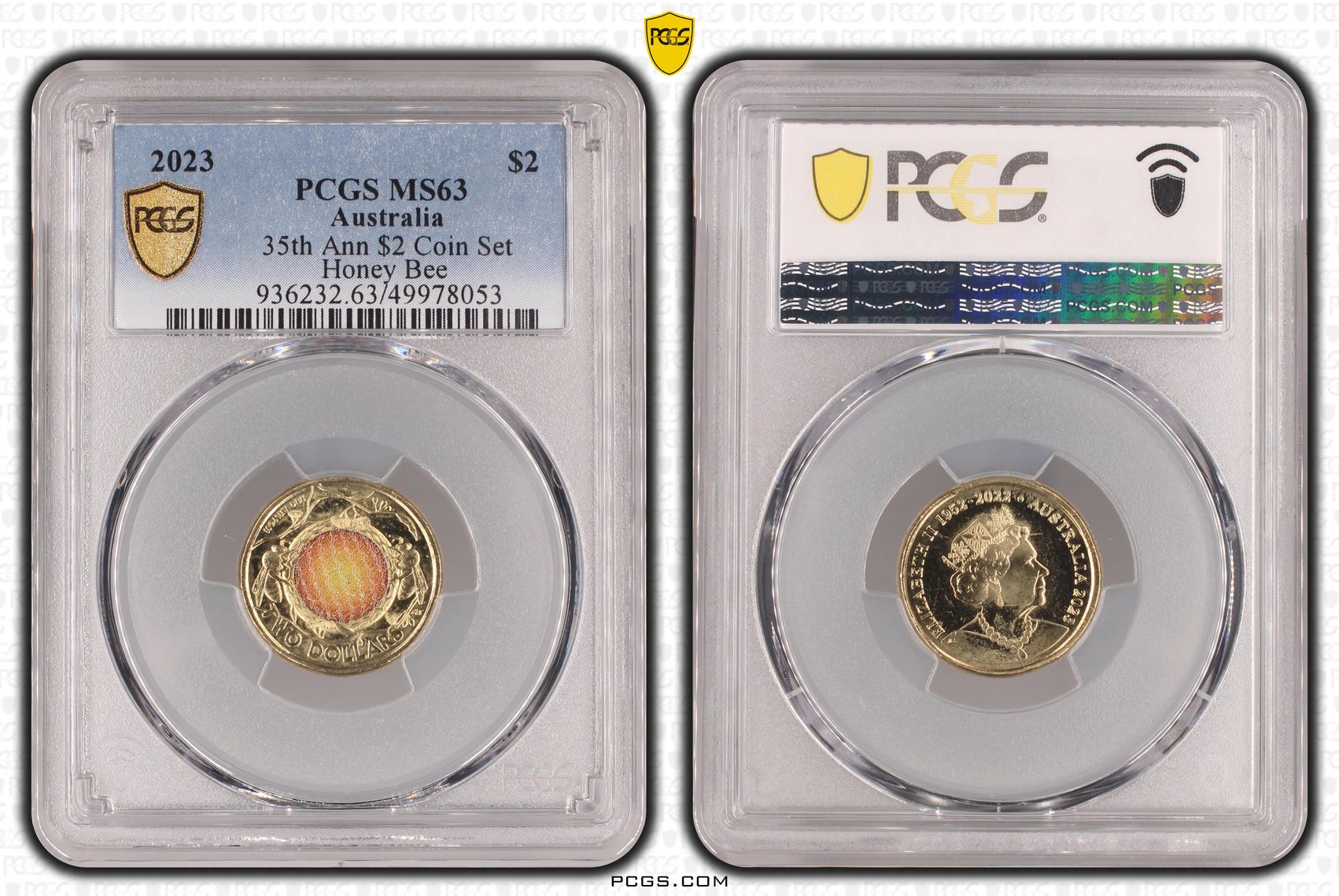 35th Ann $2 Coin Set Colorized Honey Bee , Two Dollar, 2023, PCGS MS63