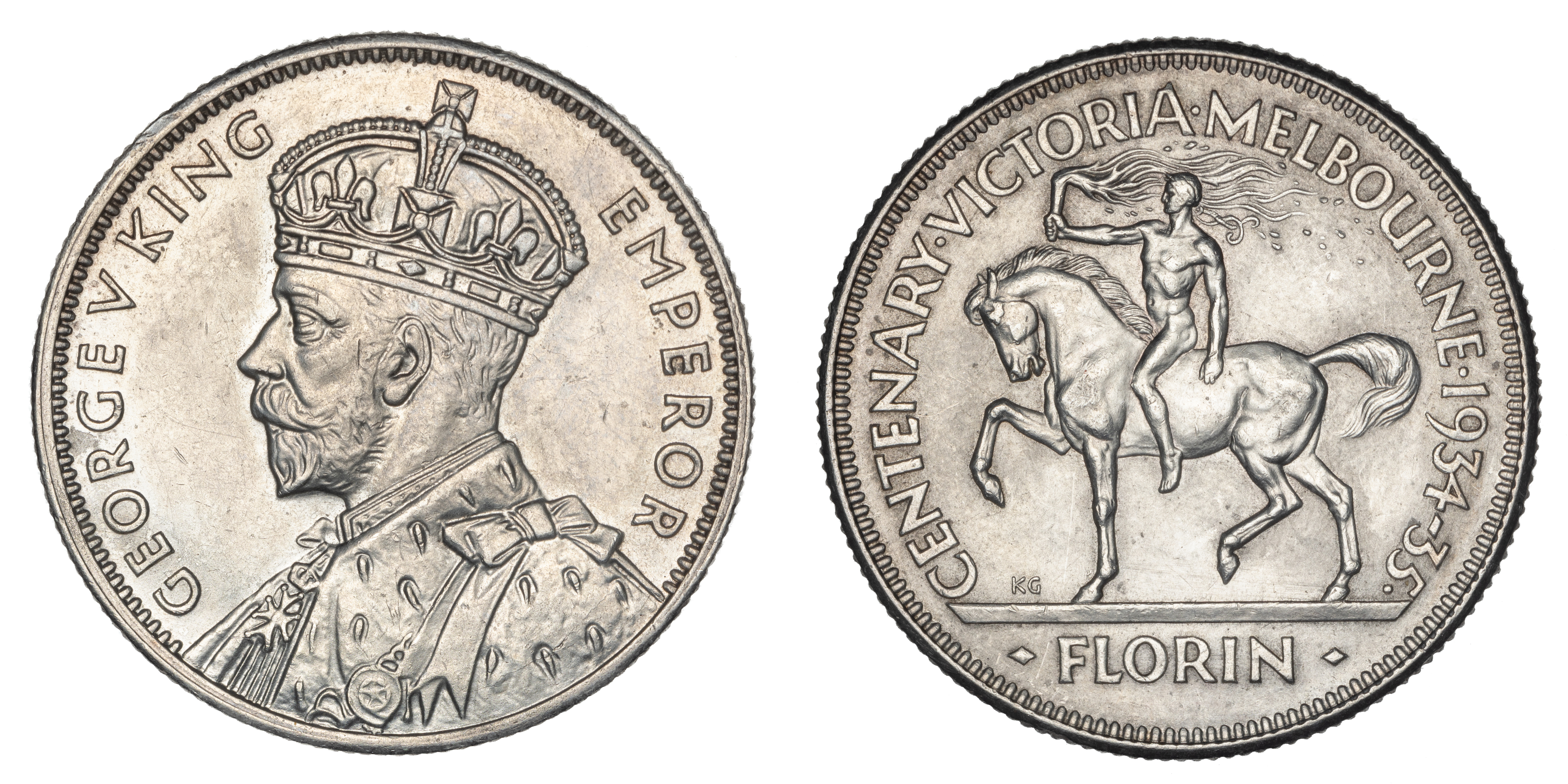 George V, Florin, 1934-35, UNC