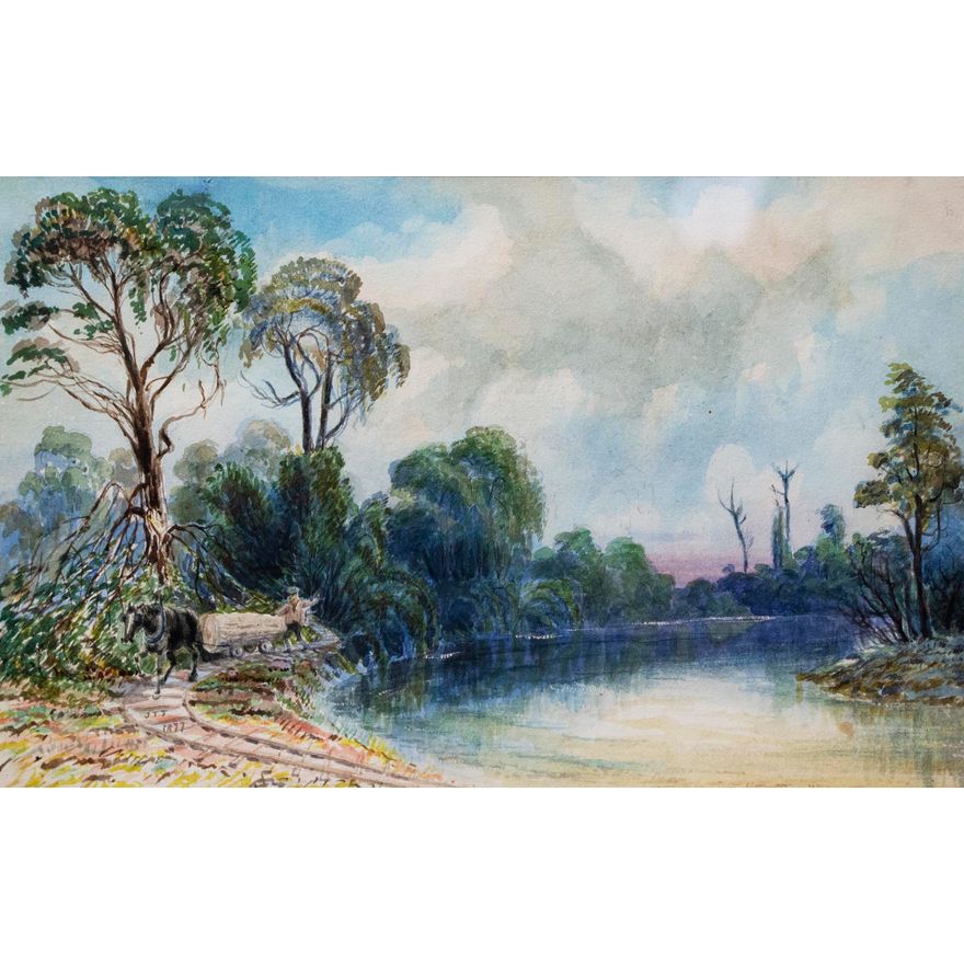 THOMSON, JOHN TURNBULL, The Waihopai River at Thomsons Bush Waihopai Bush