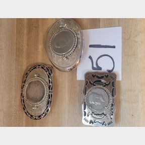 3 REAL American Silver and 1/2 Dollar Belt Buckles