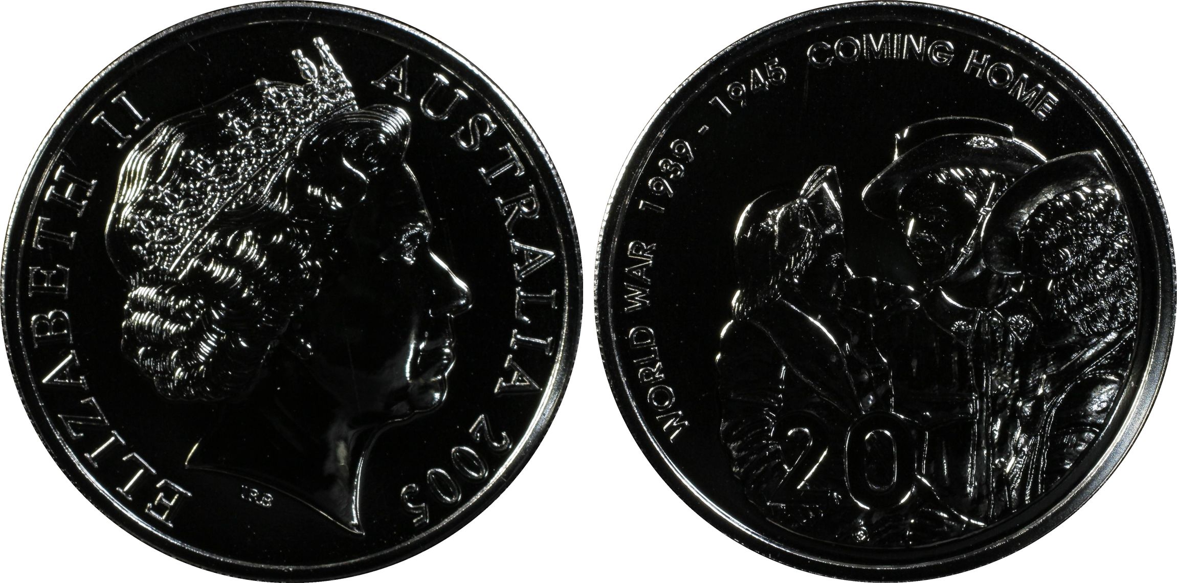 End of WWII , Twenty Cent, 2005, PCGS MS69