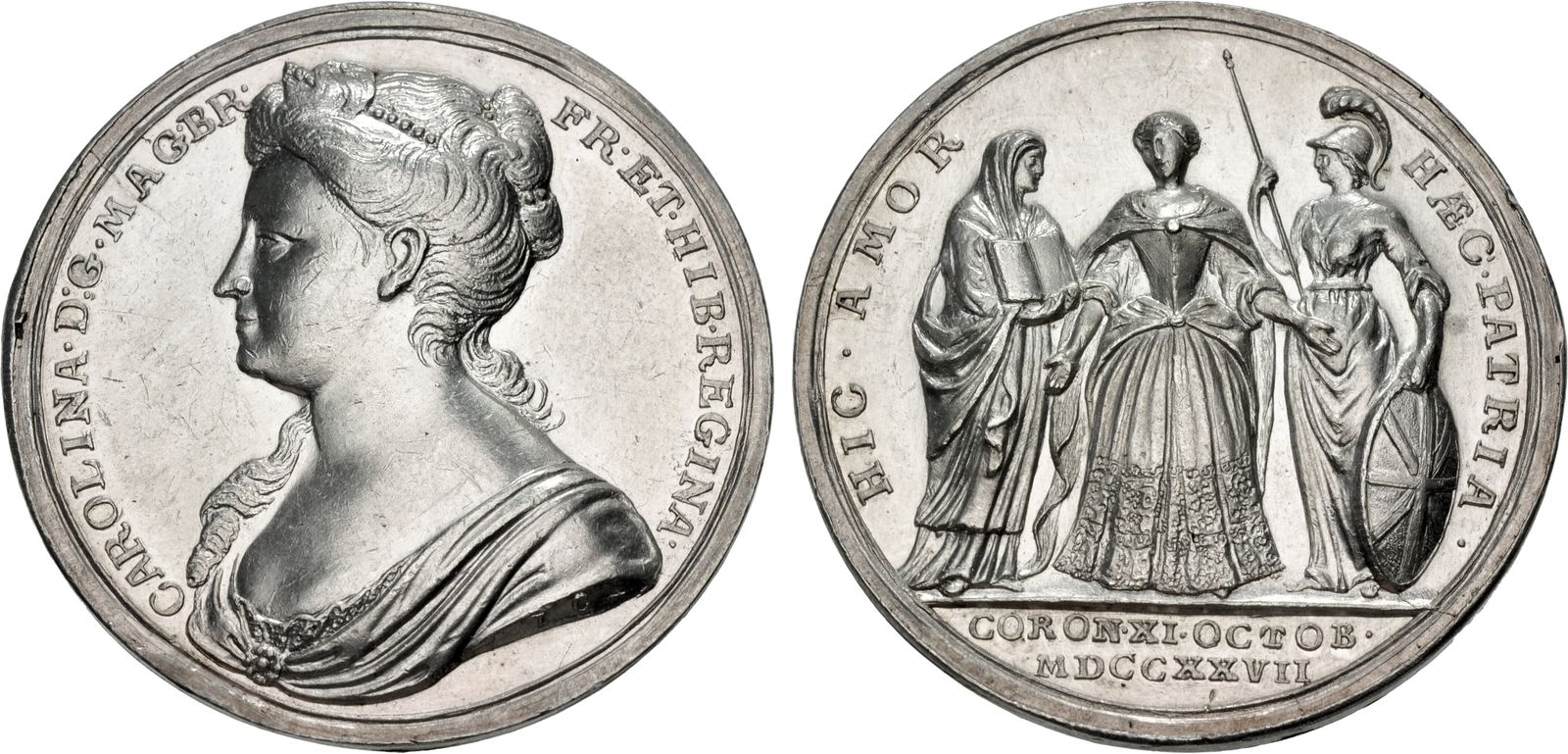 Médaille Royaume-Uni 1731 - Caroline D'Ansbach, Qualité XF, Bronze 29.51g